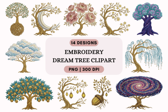 Embroidery Dream Tree Clipart
