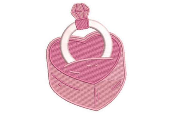 Engagement Ring Heart Embroidery for Holiday Gifts