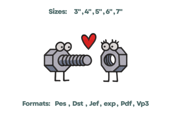 Nuts Bolts Love Embroidery Art Design Review