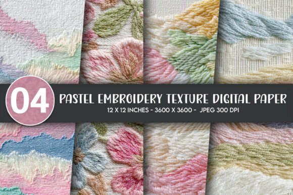 Pastel Embroidery Texture Digital Paper Review