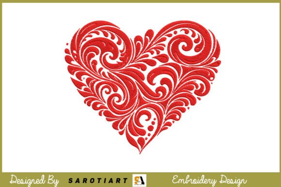 Valentine Embroidery T-shirt Heart Love